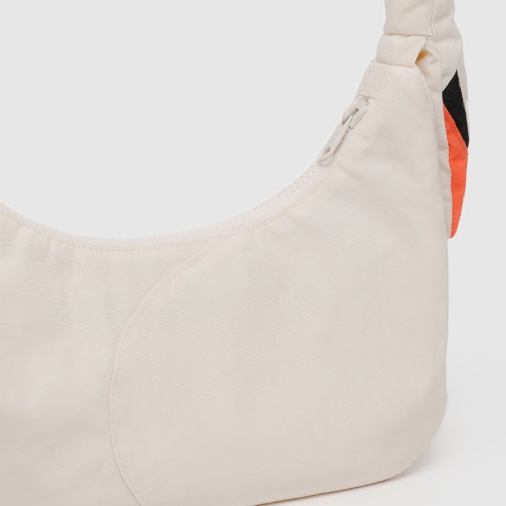 NWT BAGGU Swan Cream Shoulder Bag with Orange Accent - Picture 15 of 15